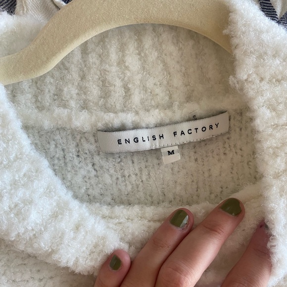 English Factory White Ivory Crewneck Sweater Mini Dress Women’s Size Medium - Picture 5 of 6